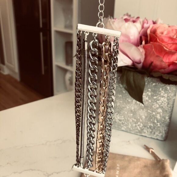 NWT- JENNY BIRD Austin Cuff Bracelet made from chains cute casual bracelet - Picture 4 of 7